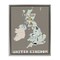 Stupell Industries Kid's Map of United Kingdom Floating Frame, design by Carla Daly